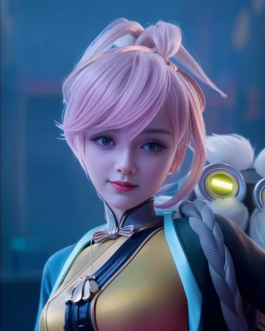 best quality, tmasterpiece,Ultra-high resolution,Clear face,(Reality:1.4),ferpect lighting,(upper body shot), (photorealistic:1.50), anime wallpaper, Guviz style artwork, cover-up fantasy up to magic , by Yang J, Guviz, beautiful artwork illustration, beautiful digital artwork, beautiful digital illustration, Li Song, beautiful anime portrait, art style in Beauvot,