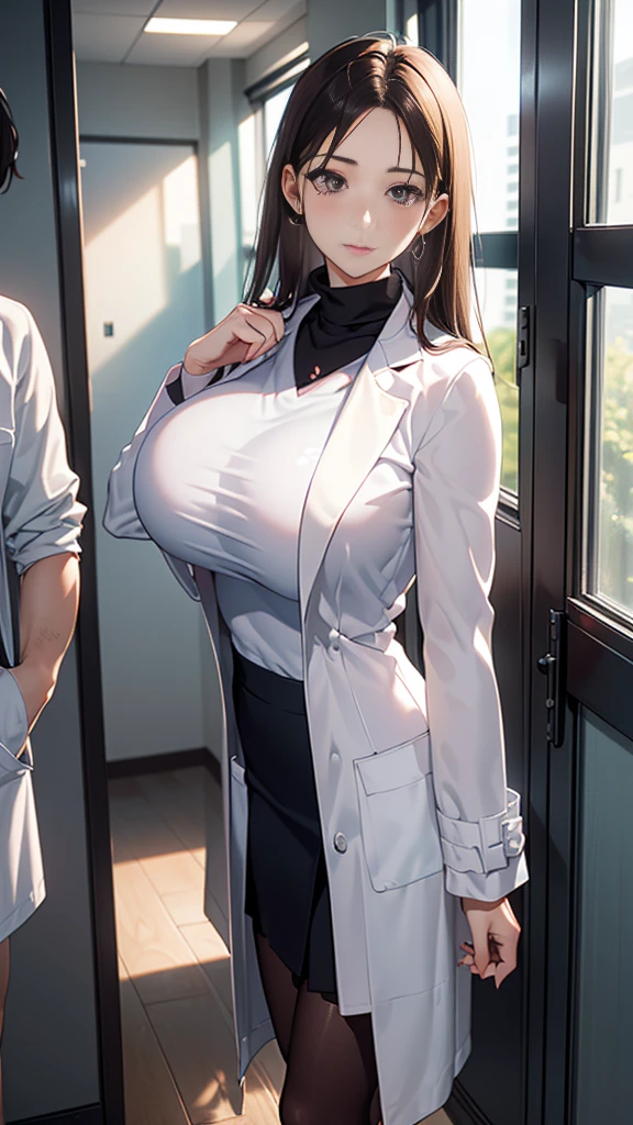 (family friendly, masterpiece, Highest quality, complex),
(((Big Breasts))),
1 Girl, alone, (Mature Woman:1.3), (Female doctor in white coat)
Straight black hair、Long Hair、narrow, Sharp eyes、Thin chin、Turtleneck sweater、Doctor'sホワイトコート, School doctor、Public Health Physician、Glossy black pantyhose、mini skirt, (yandere:1.5, to death:1.5)、(((School、high school、Health Room:1.5, Room with curtains closed))