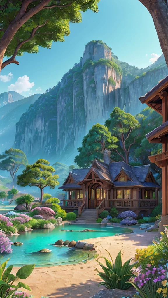 ((breathtakingly scenic landscape)), with its intricate details and vibrant colors blending together in a (serenely poised composition), capturing the essence of a (serene and enchanting library) that transports you to a (peaceful oasis) far from the bustling world outside, where a lewd and colorful ocean stretches out before you
