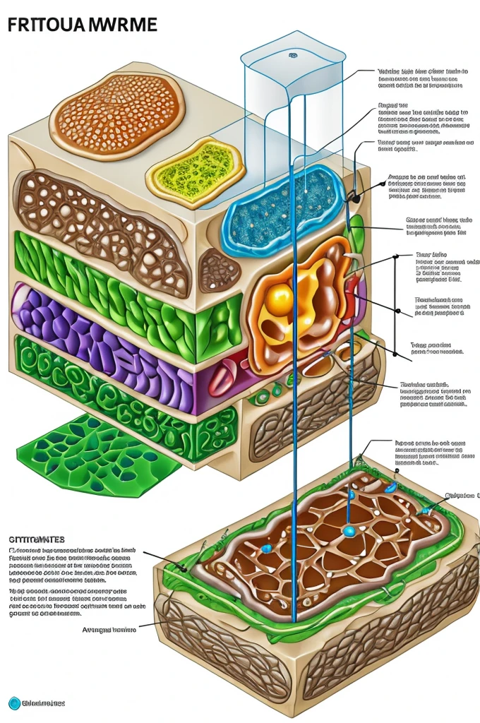 Generate a graphic diagram of the structure of a fungus that shows the cell wall, the plastic membrane , the sytoplasm and the nucleus
