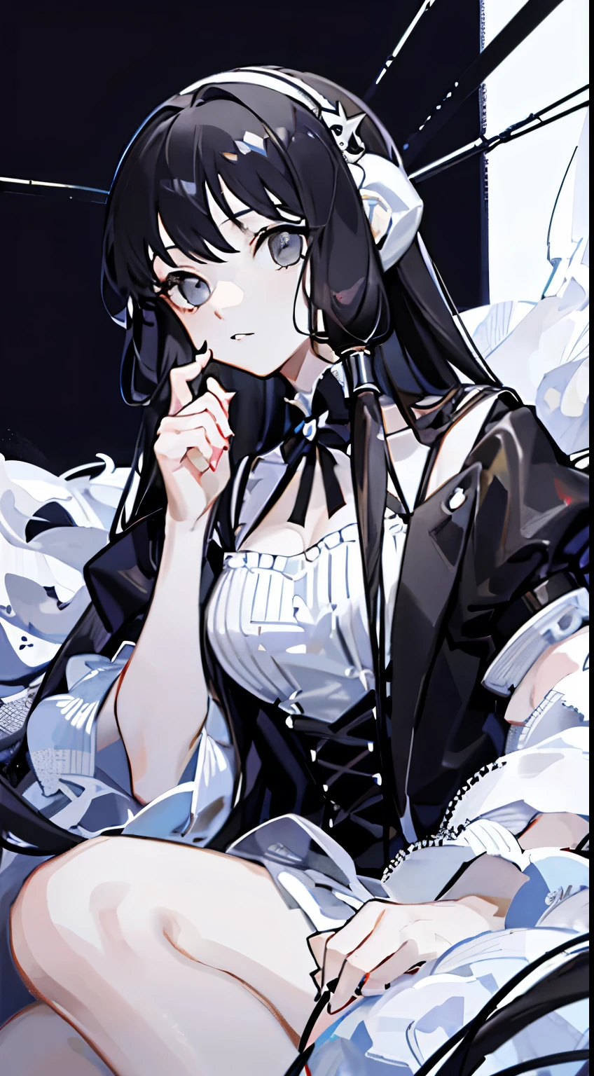 ((masterpiece, superb, Very detailed, high resolution)), solitary, beautiful girl, Bright Eyes, Perfect eyes, , Black and white gold theme,