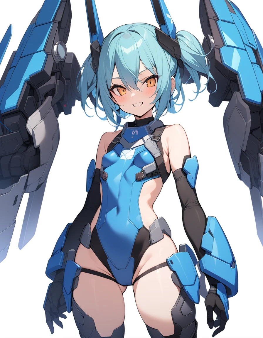 Highest_quality,masterpiece,1_girl,mecha musume,smile,armor,Small breasts,