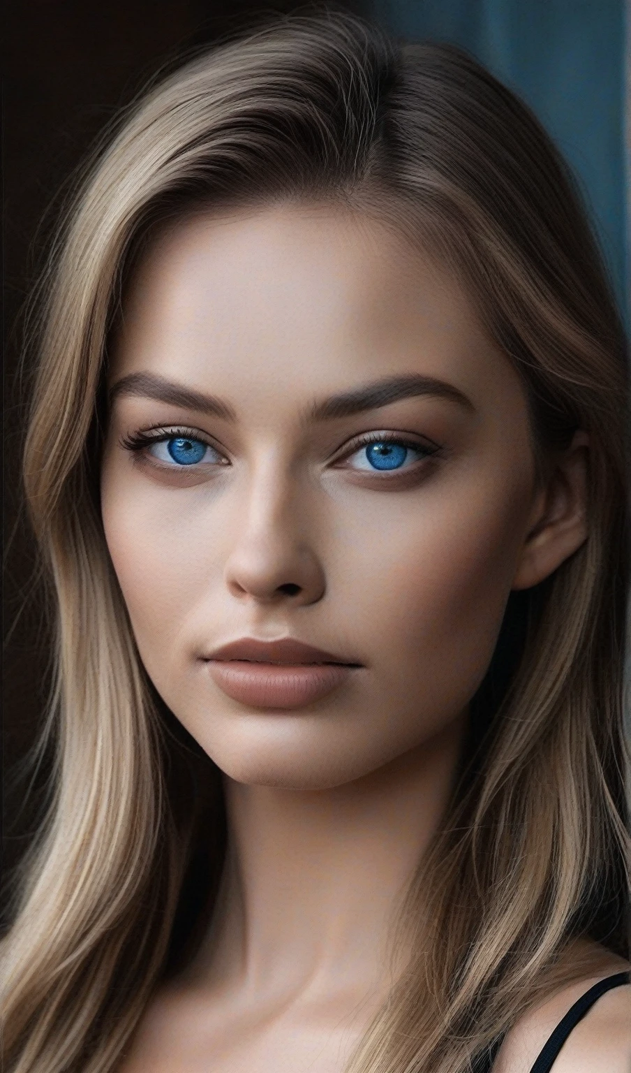 blond woman with blue eyes and blue eyes posing for a picture, portrait sophie mudd, perfect face model, beautiful nordic woman, cinematic headshot portrait, portrait of a beautiful model, photorealistic beautiful face, soft portrait shot 8 k, beautiful female model, detailed perfect face, beautiful model, extremely beautiful face, gorgeous young model, 7 0 mm portrait, ultra detailed portrait