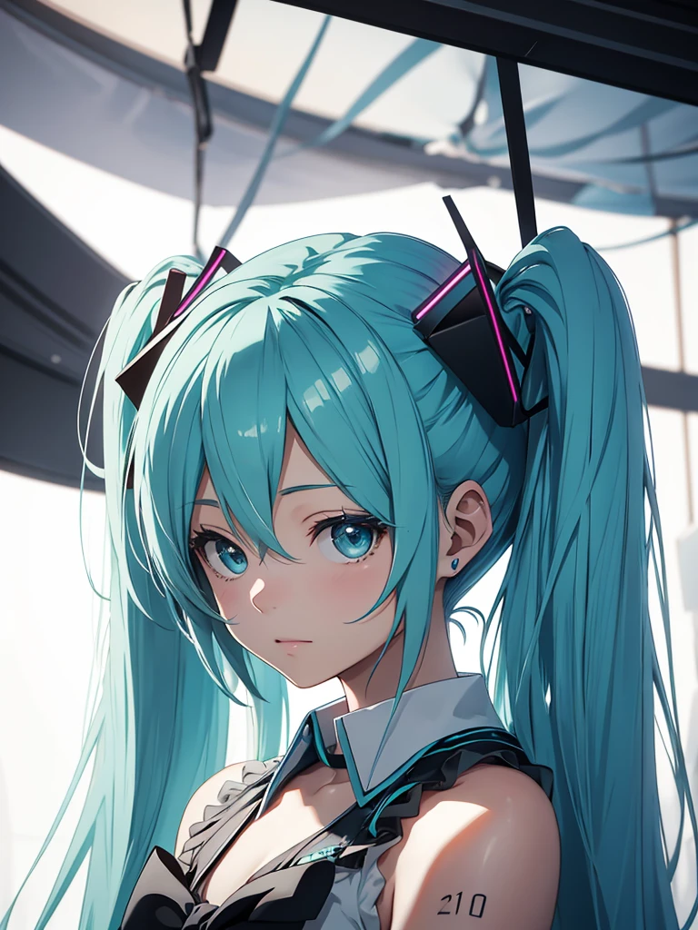 hatsune miku, wearing a collar