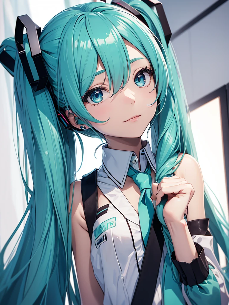 hatsune miku, wearing a collar