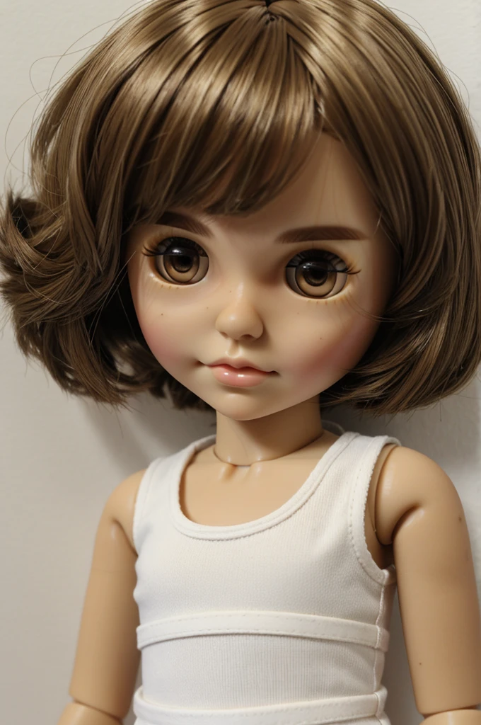 Blythe doll White skin Short hair Brown hair Light brown eyes White tank top