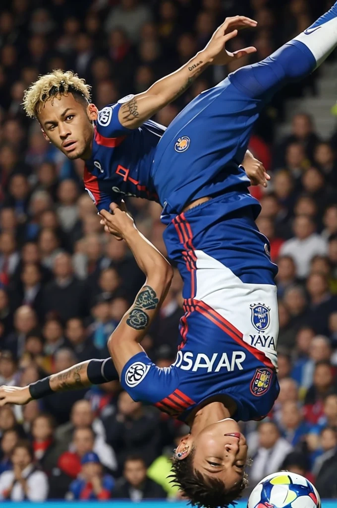 Neymar falling by parachute 
