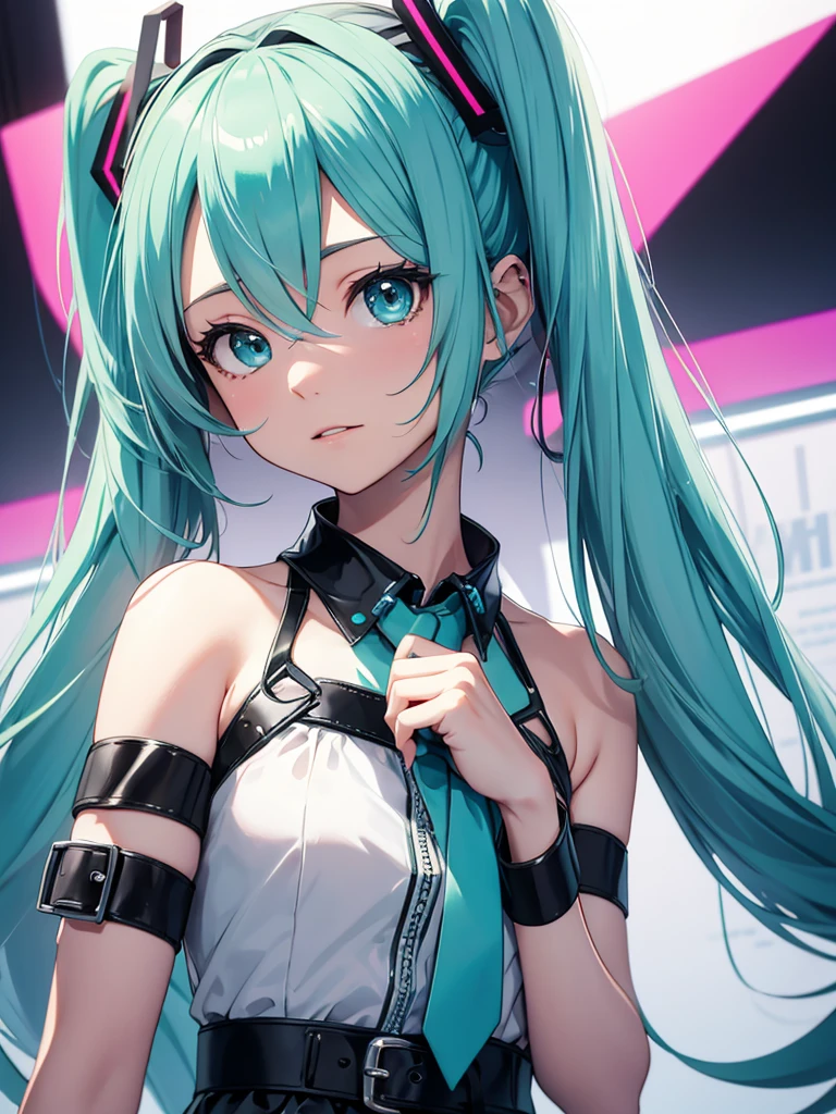 hatsune miku, wearing a dog collar