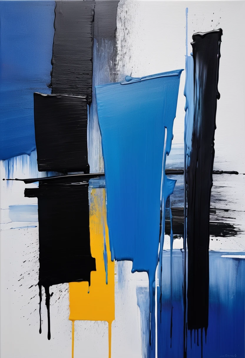 Full of art,Bright paint painting,Blue on white background、Black oil painting, 现代Minimalism。artwork,Show love for life,Whole piece,Gradient,,( ( Brush Strokes ) ), ( ( Abstract ) ), ( Brush Strokes ), Inspired by Hans Hartung, inspired by:Franz Kline, , lyrical Abstraction, Abstract realism, an Abstract, Abstract Minimalism, Abstract and / or modernism, Brush Strokes oil painting, Minimalism, Blue and black