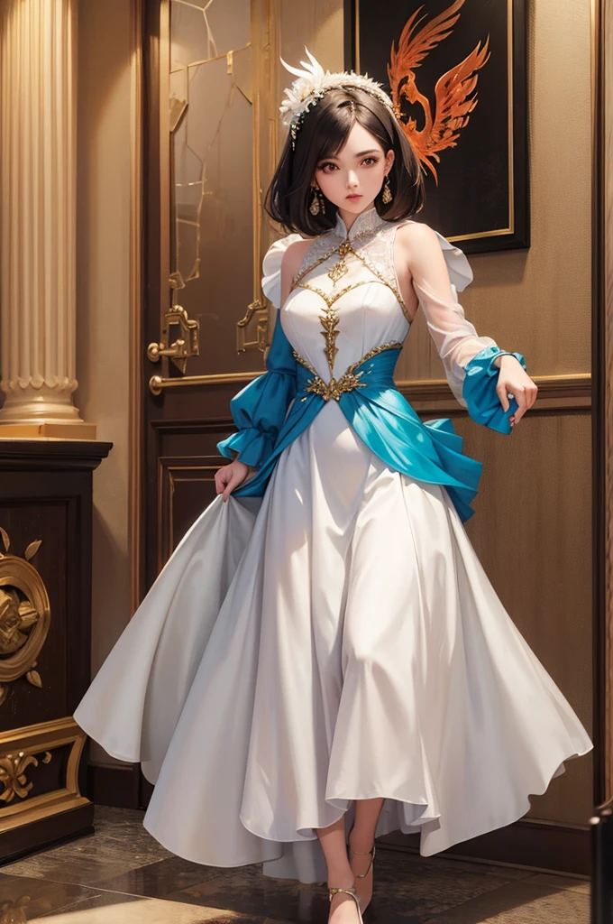 full body, phoenix girl, gala dress