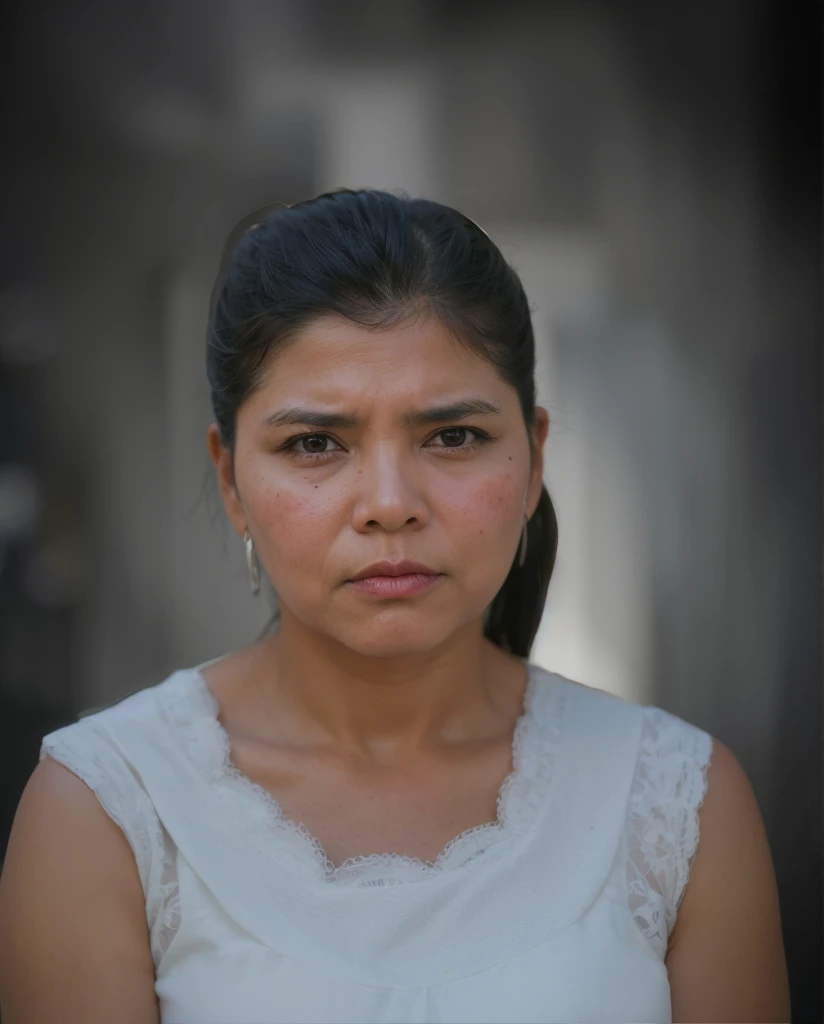 a realistis mexican woman face age 30 years wear a white dress,ultra hd 8k