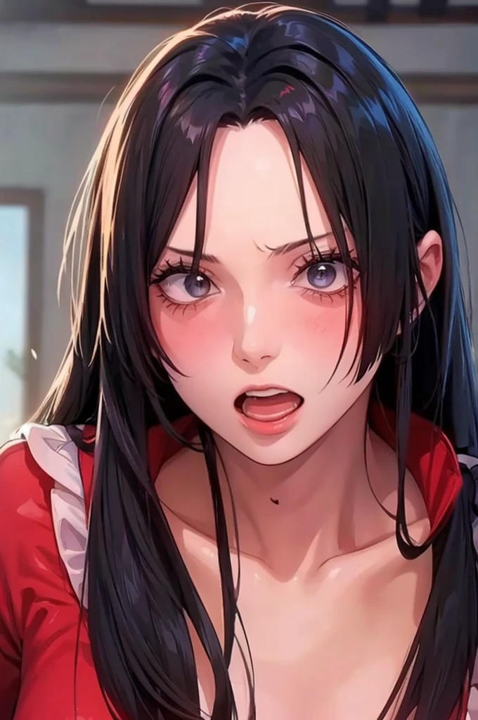 (suspense scene ((CONCEPT ART)), extremely detailed with a girl wearing red dress), (better lighting, better shadow, an extremely delicate and scary), (digital illustration), ((4k painting)), [(dynamic angle,((1girl)),black hair, (beautiful face, perfect face, scared,) expression of fear, sitting on the floor, darkness, scary house), [:(dark, mysterious, game paint, sinister setting, jagged corridors, big house, deadly silence):]
