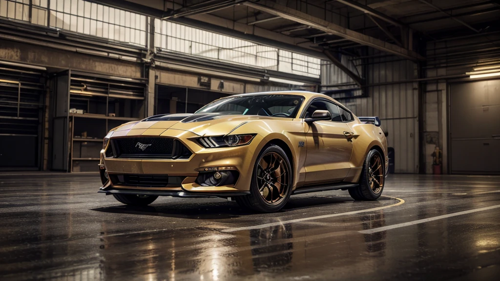 a steampunk car, ford mustang, a city of the future, steampunk city, Nikon, Canon, panorama, first-person view, 16k, 8k, highres, best quality, award winning, high quality, high details, super detail, masterpiece