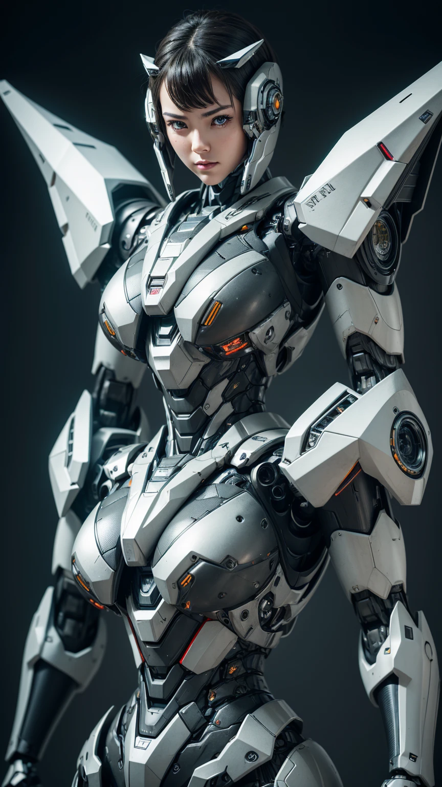 Textured skin, Super Detail, high details, High quality, Best Quality, hight resolution, 1080p, hard disk, Beautiful,(War Machine),beautiful cyborg woman,Mecha Cyborg Girl,Battle Mode,Girl with a Mecha Body,She wears a futuristic war machine weapon mech,Fulll body Shot