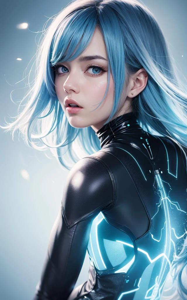 anime girl with blue hair with big in maroon jacket , extremely detailed artgerm, artgerm detailed, artgerm style, artgerm. high detail, style artgerm, ig model | artgerm, range murata and artgerm, character from king of fighters, artgerm portrait, artgerm and ilya kuvshinov