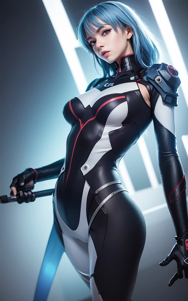 (((Adult Woman))), ((Best Quality)), ((masutepiece)), (Detailed: 1.4), (Absurd), Genesis evangelion neon style clothing, 2-piece clothing, bobhair, arm tatoo, cybernetic hands, pastel, Centered, scale to fit the dimensions, nffsw (High dynamic range),Ray tracing,NVIDIA RTX,Hyper-Resolution,, Anisotropy Filtering, Multilayer textures, accurate simulation of light and material interactions, Perfect proportions, Octane Render, Two-tone lighting, Wide aperture, Crysisnanosuit,Blue hair, Blue eyes