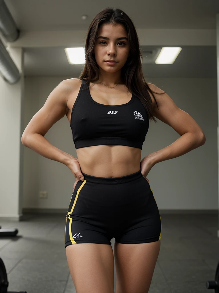 21 year old Colombian girl with elle fait du sport au gym