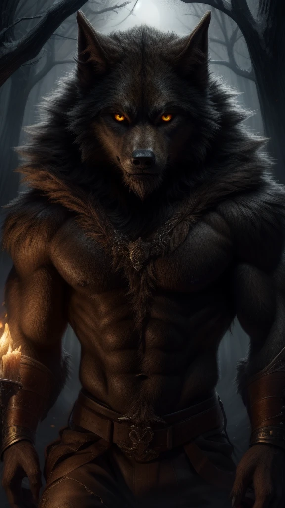 Golden-eyed werewolf