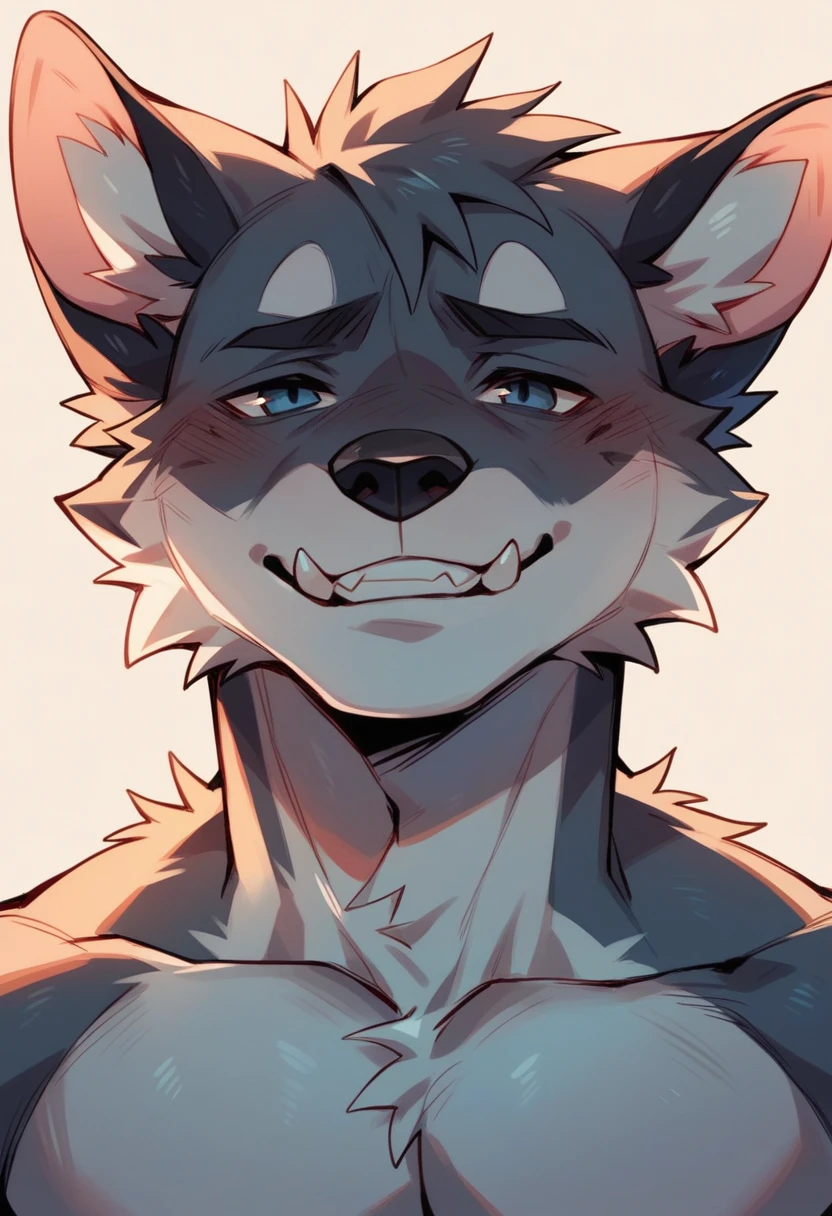 furry horny face shy blushing getting fucked masculine manly grin looking down head down looking at someone fucking someone in doggy style