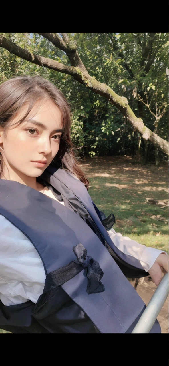 8k, best quality, masterpiece, realistic, ultra detail, photo realistic, Increase quality,
a photo of a girl standing in a field with a scarf, in the style of dark and brooding designer, voluminous mass, photobash, serene faces, jagged edges, navy, natural beauty, close-up shot