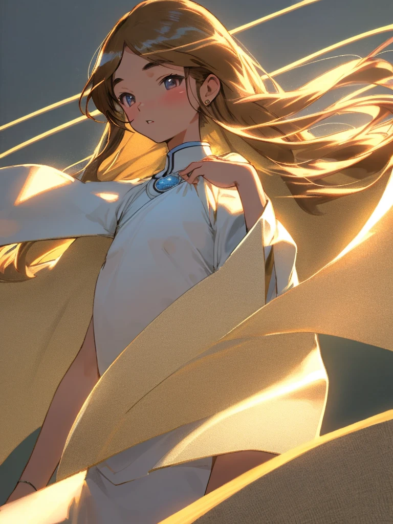 masterpiece、Highest quality、8K、Pure Japanese、Beautiful girls、、Flat chest、 body、Detailed contours、Shining Eyes、Clear Eyes、Soft and rounded contours、Detailed jawline、Flat Chest、Long hair flows