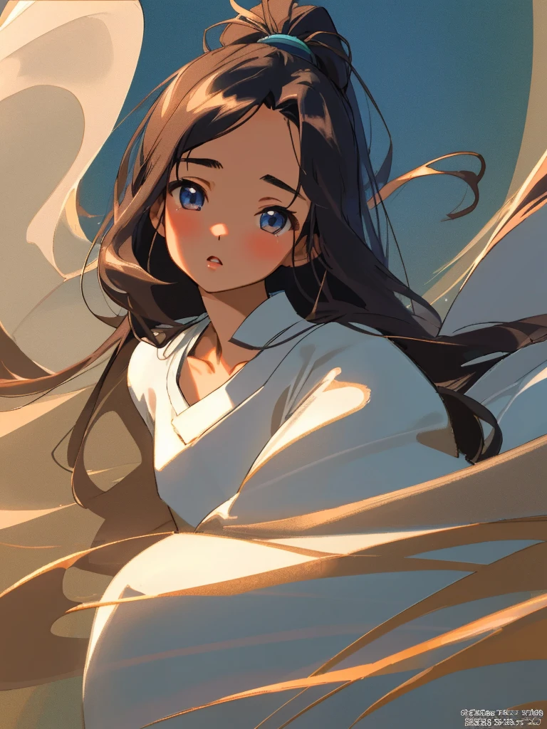 masterpiece、Highest quality、8K、Pure Japanese、Beautiful girls、11 years old、Flat chest、 body、Detailed contours、Shining Eyes、Clear Eyes、Soft and rounded contours、Detailed jawline、Flat Chest、Long hair flows