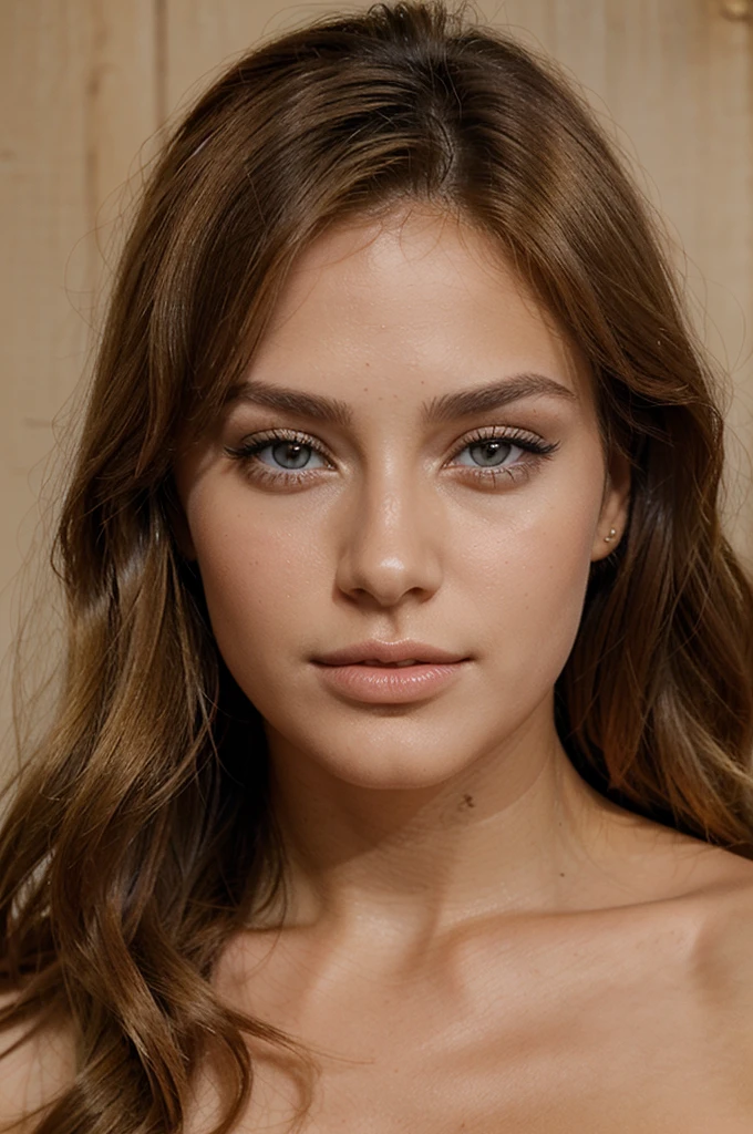 femme de 23 ans mannequin, visage de face, beau regard et beau bronzage, fake blonde, beautiful luscious lip, 