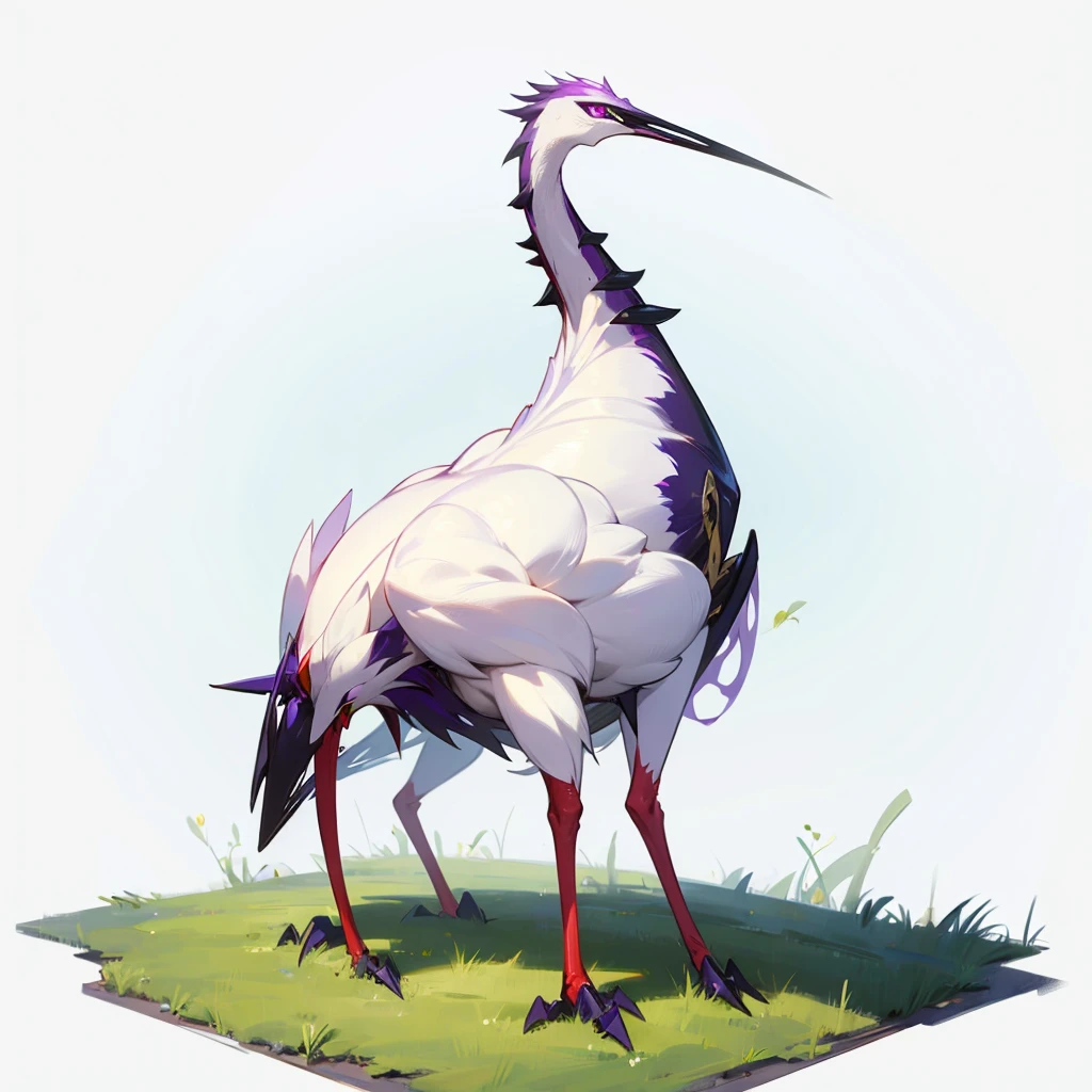(Random evolusion), big Evolusion, mixed with crane gold, white and reds skins, (purple eyes), Grassroots, no background
