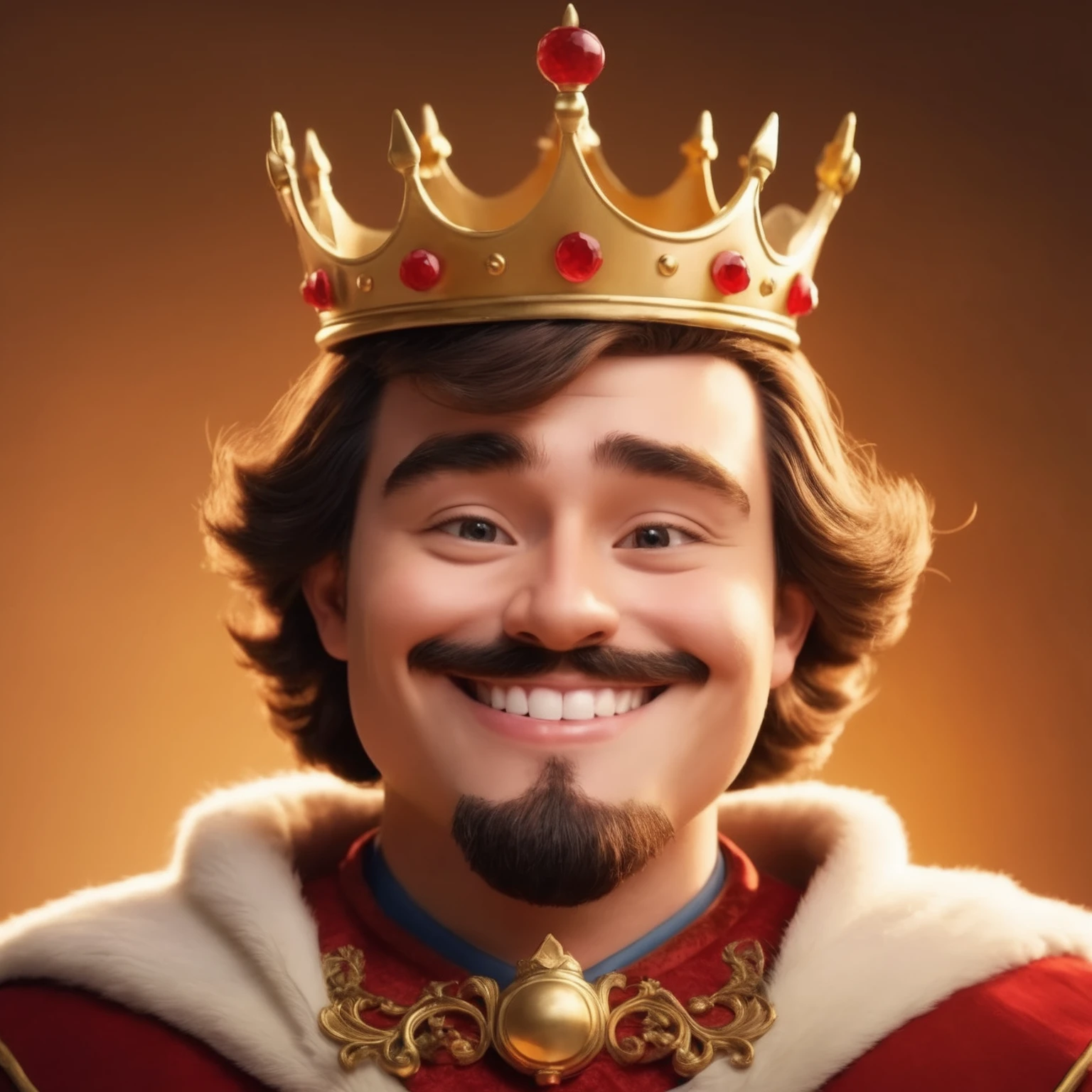 a close up of a man Wearing a crown and a beard, man with crown, wear a royal crown, Portrait of the King, The Medieval Old King, wears a crown, celebration of the king's coronation, Wear a golden crown, fantasy art smug smile man, clash royal style characters, King of Capitalism, Wearing a crown, Clash Royale, Burger King, royal portrait, this is a profile picture