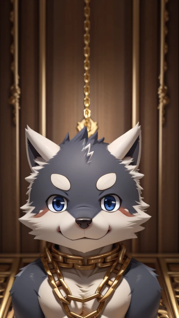 Kuugo JR Looking at the viewer And a gold chain (chibi)