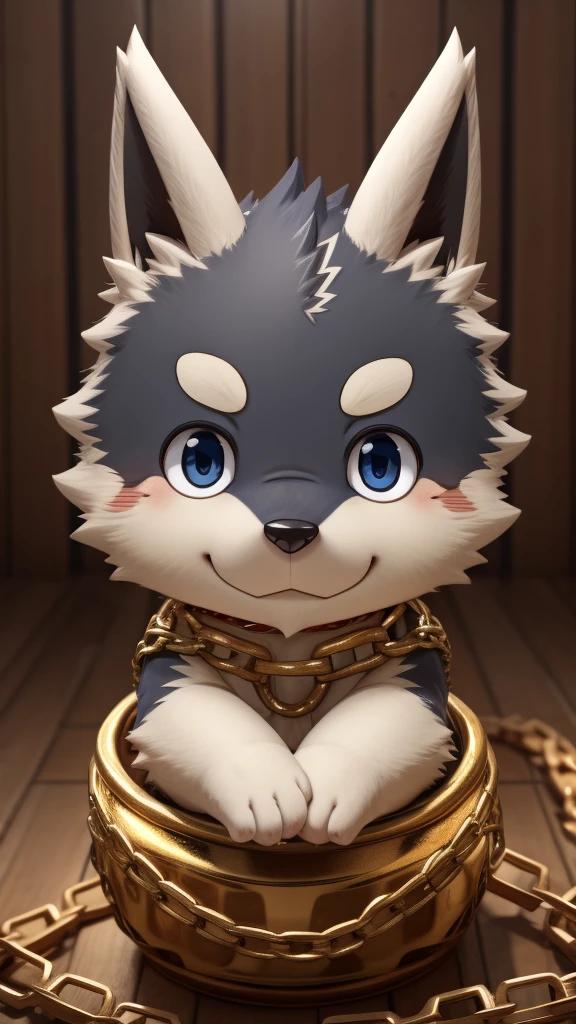 Kuugo JR Looking at the viewer And a gold chain (chibi)