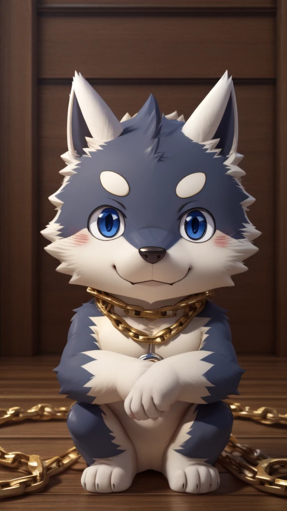 Kuugo JR Looking at the viewer And a gold chain (chibi)