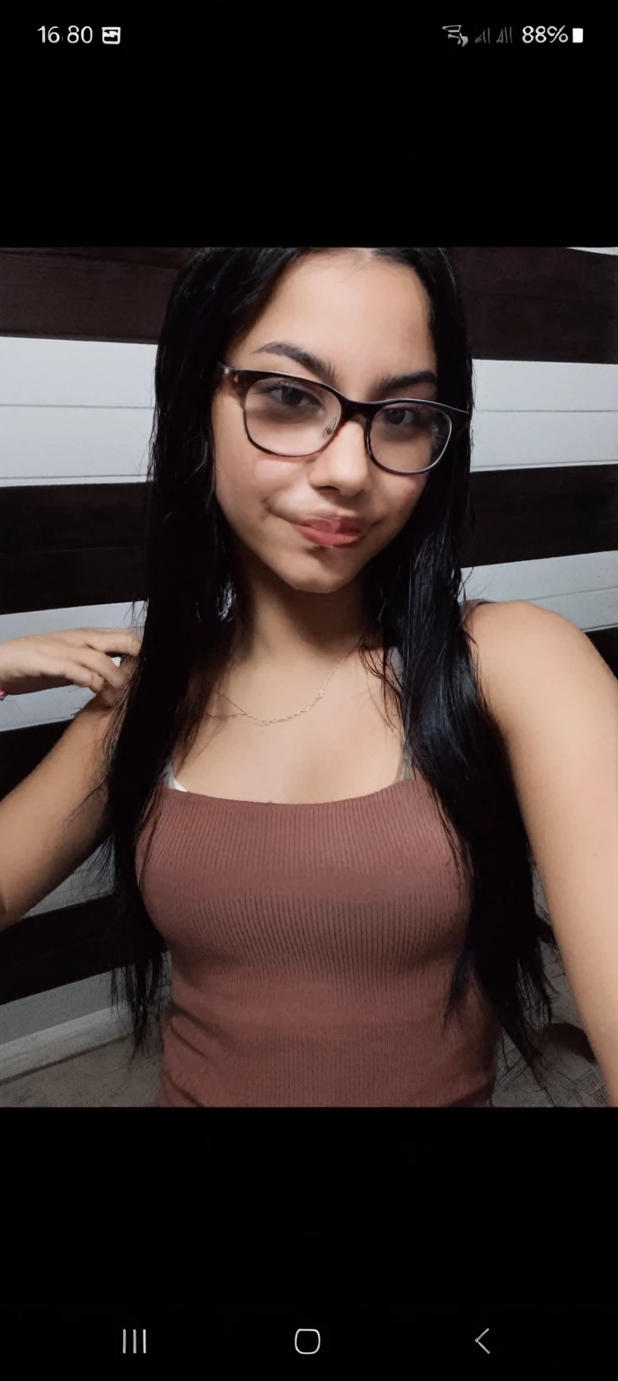 there is a woman with glasses posing for a picture, 18 years old, 1 6 years old, violet myers, very low quality, with glasses, 2 2 years old, she is about 20 years old, she is about 2 0 years old, she is about 1 6 years old, ayahausca, 21 years old, alanis guillen