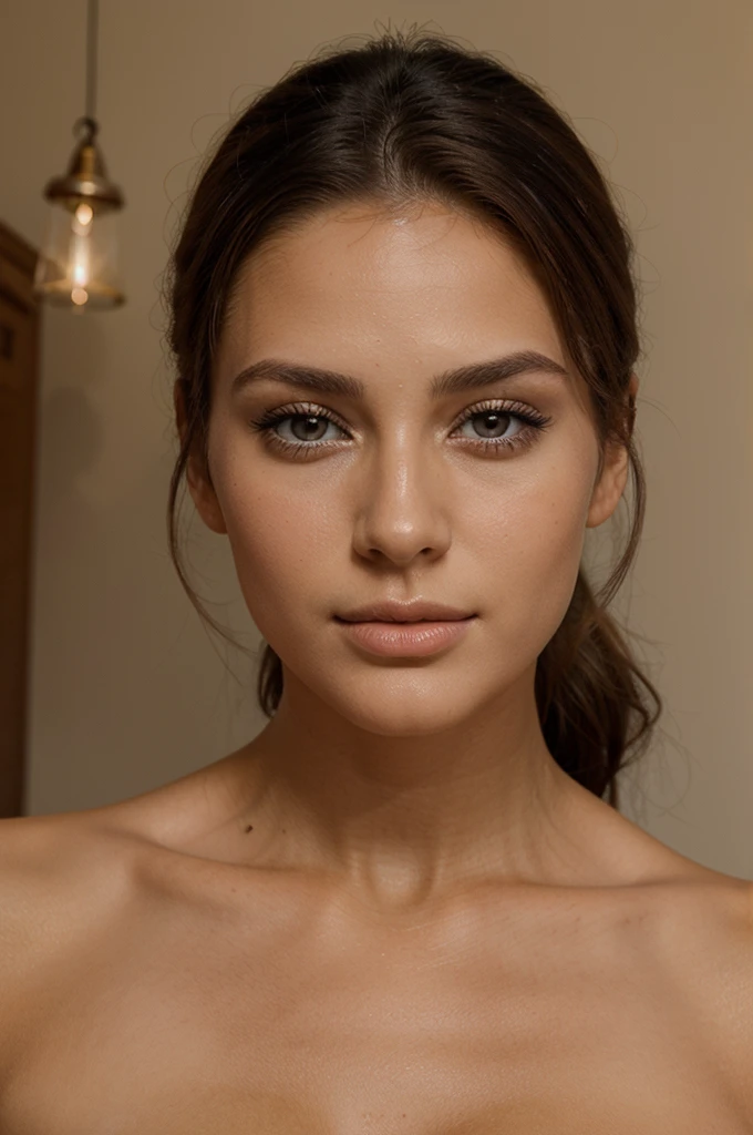 femme de 23 ans mannequin, visage de face, beau regard et beau bronzage, Beautiful lip, bionde