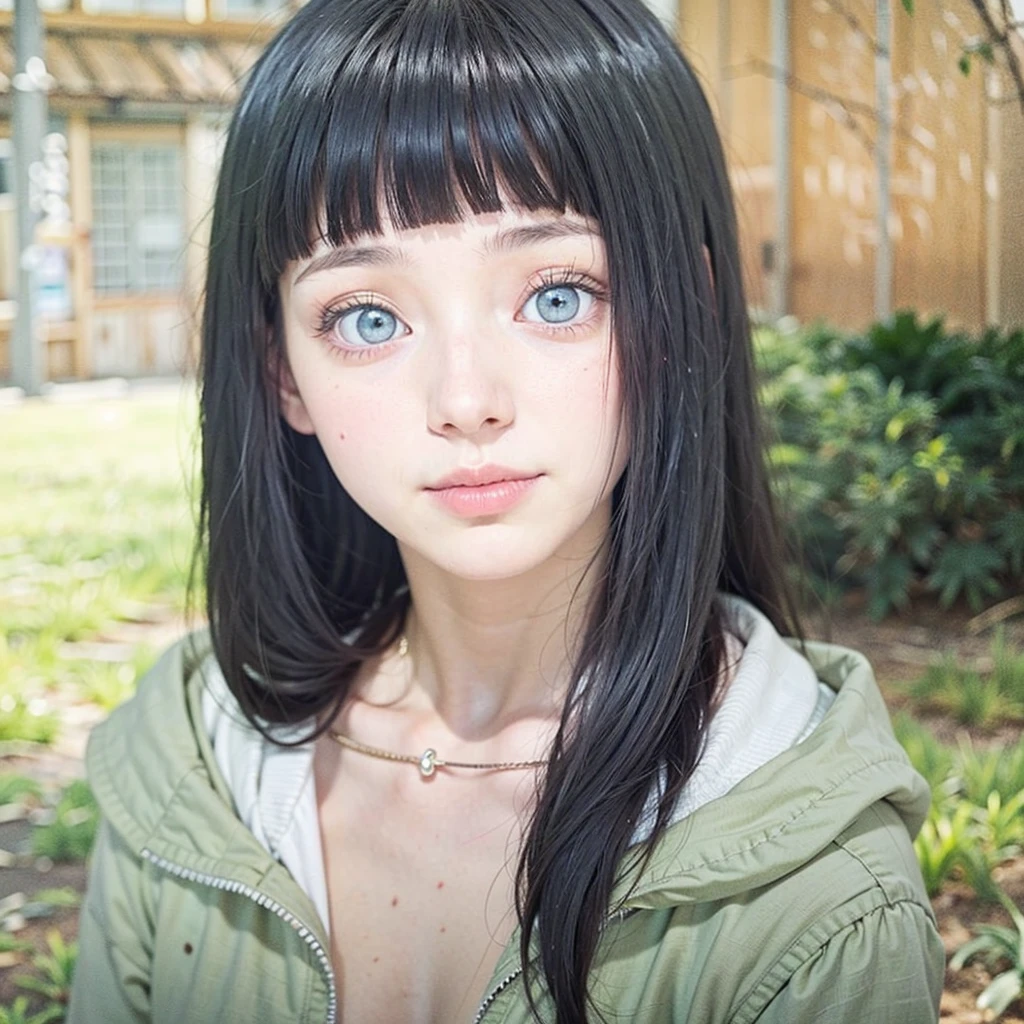 anime girl with long black hair and blue eyes in front of a house, hinata hyuga, hinata hyuga from naruto, as an anime character, kimi takemura, from naruto, inspired by Kusumi Morikage, misato katsuragi, sui ishida with black hair, kotegawa yui, inspired by Kamisaka Sekka, (highly detailed face:1.4) (smile:0.7) (background inside dark, moody, private study:1.3) POV, by lee jeffries, nikon d850, film stock photograph ,4 kodak portra 400 ,camera f1.6 lens ,rich colors ,hyper realistic ,lifelike texture, dramatic lighting , cinestill 800