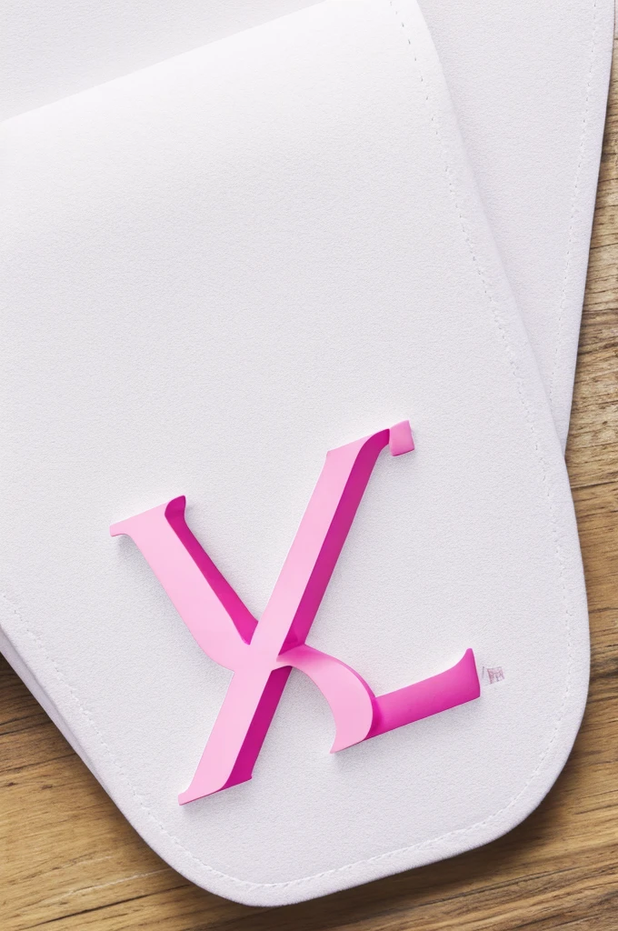 Pink letter V logo ,White