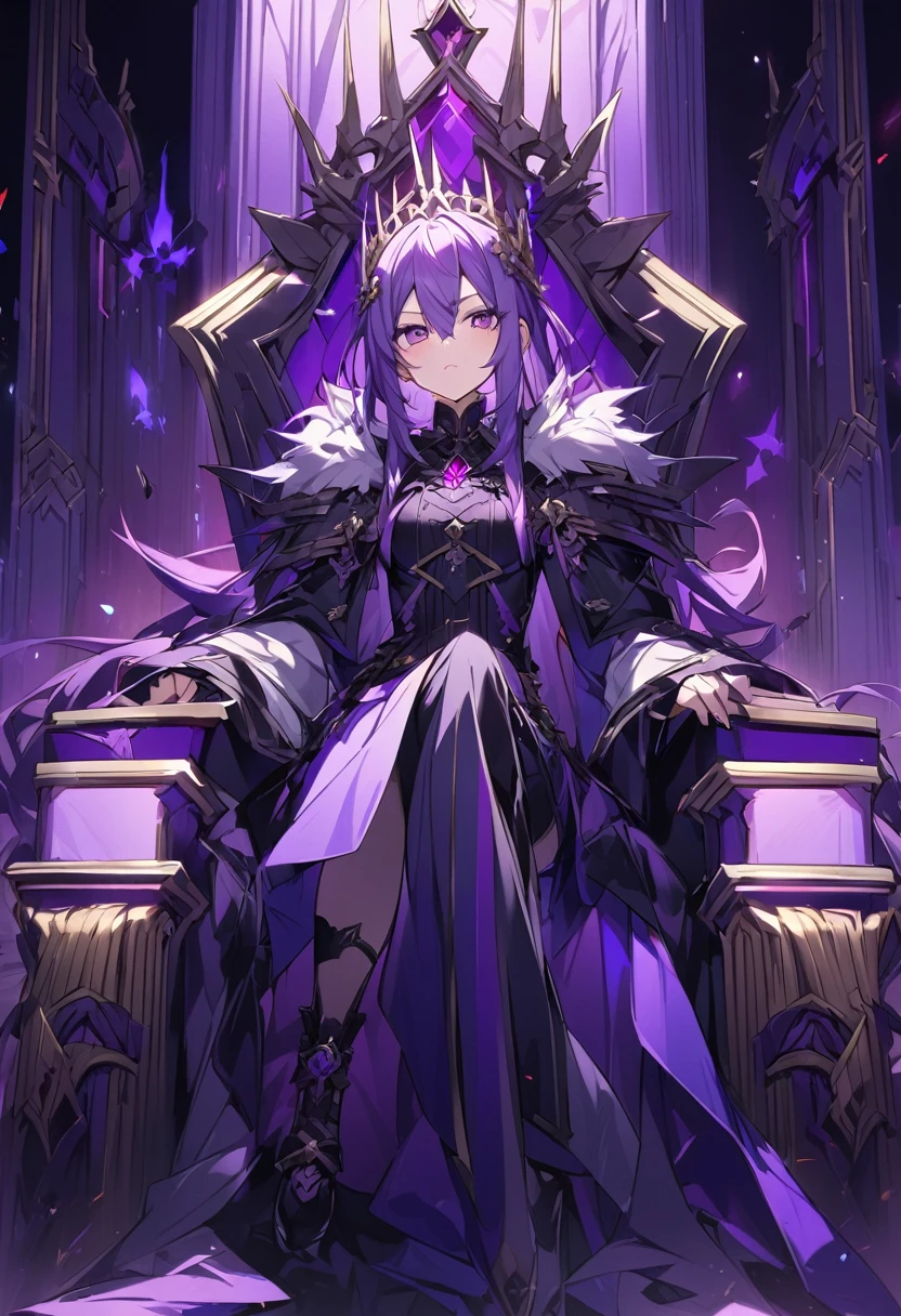 Keito。Purple Eyes。Purple Hair。Throne
