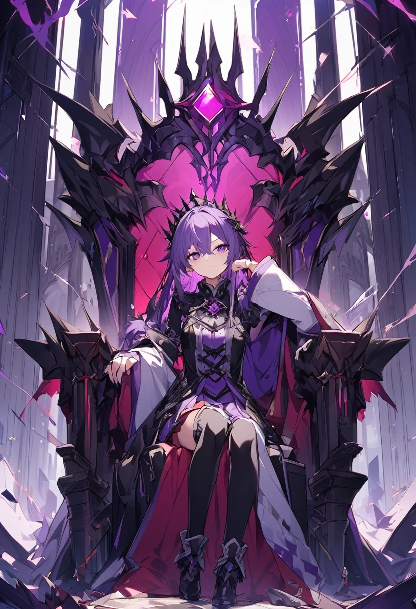 Keito。Purple Eyes。Purple Hair。Throne