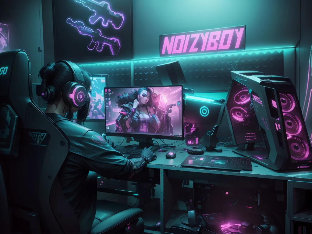 Cyberpunk gaming room