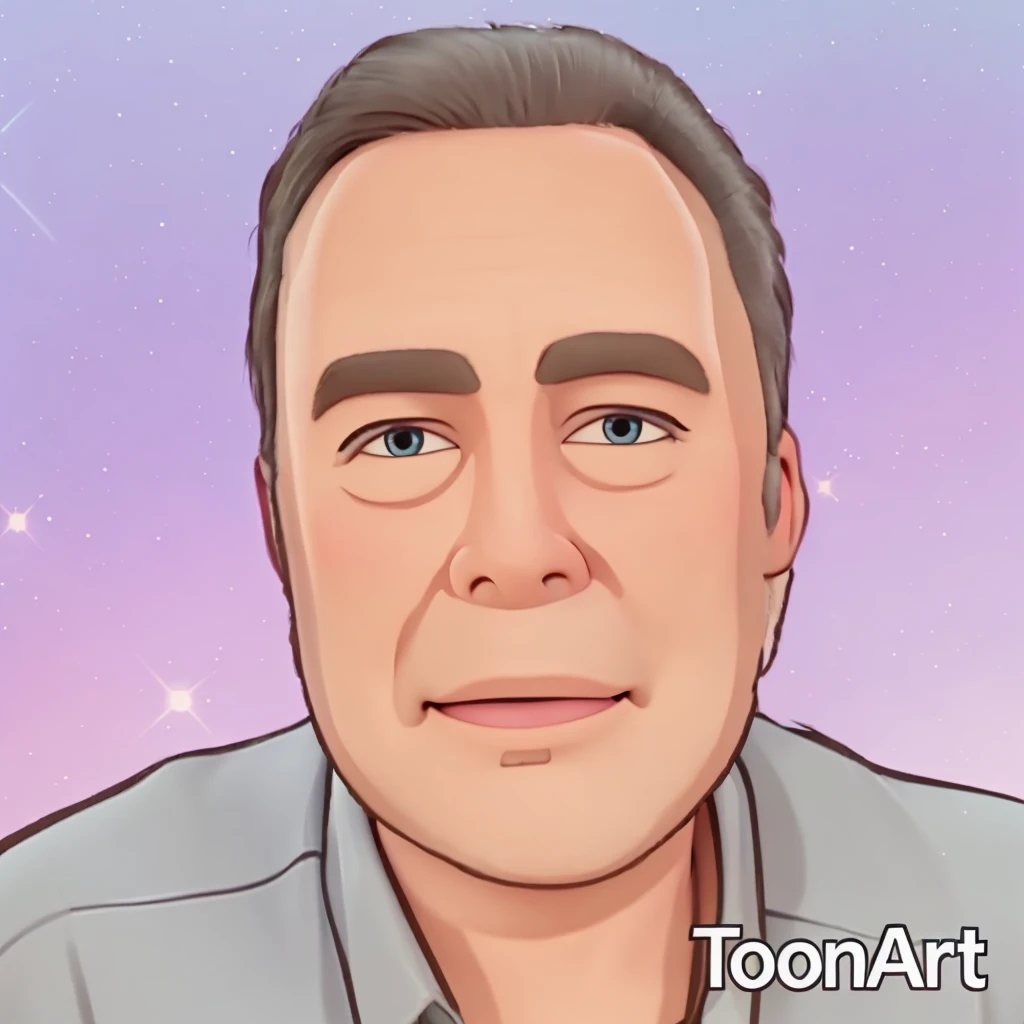 disney pixar style drawing of boss man, very short hair with entries, your eyes are blue with bags underneath, your nose is round, smile with thin, dark lips, expression marks on the cheeks and square chin, he wears a blue dress shirt, indigenous ancestry, best qualityer, 3d