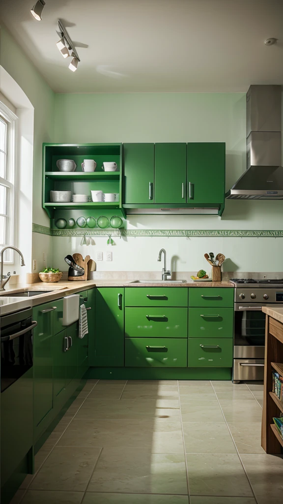 green kitchen