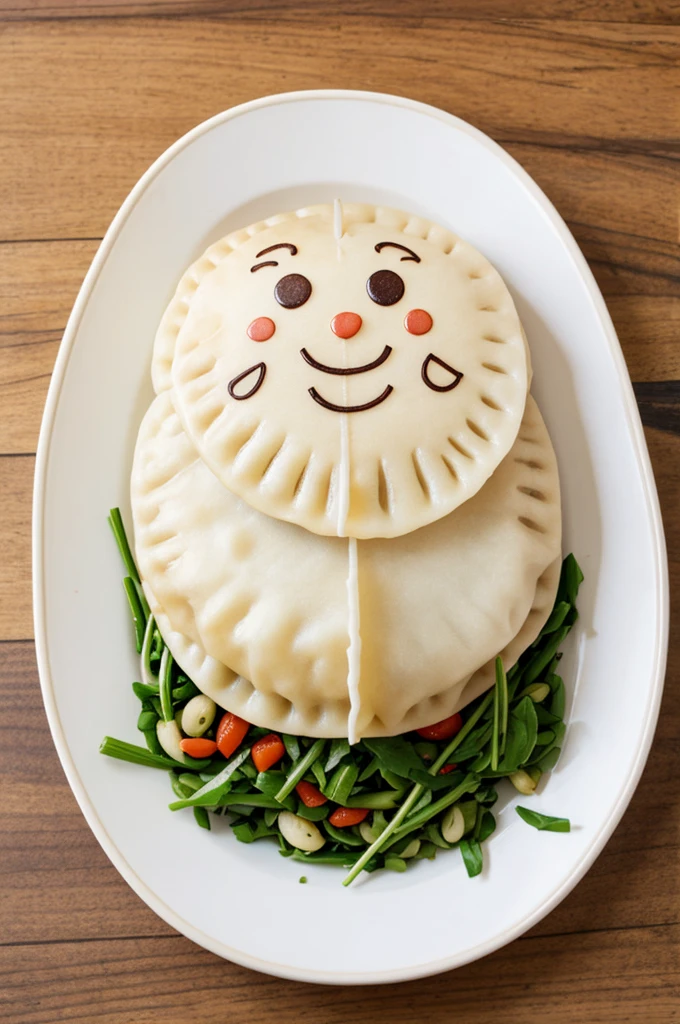 Cartoon dumpling with inscription "In Vovany"