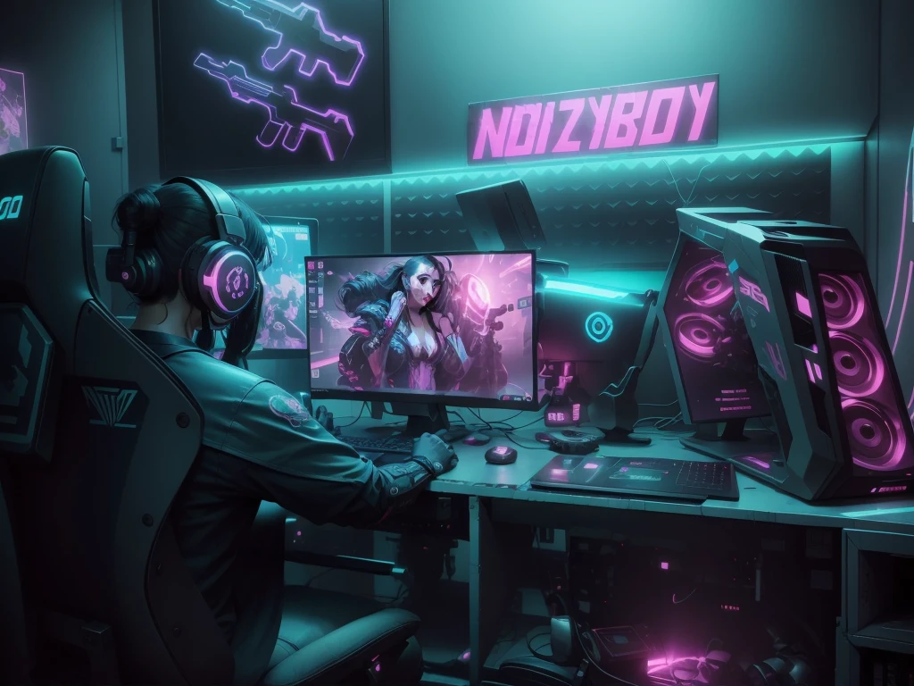 Cyberpunk gaming room