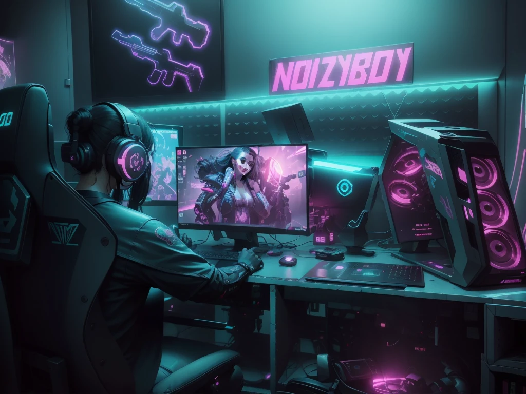 Cyberpunk gaming room