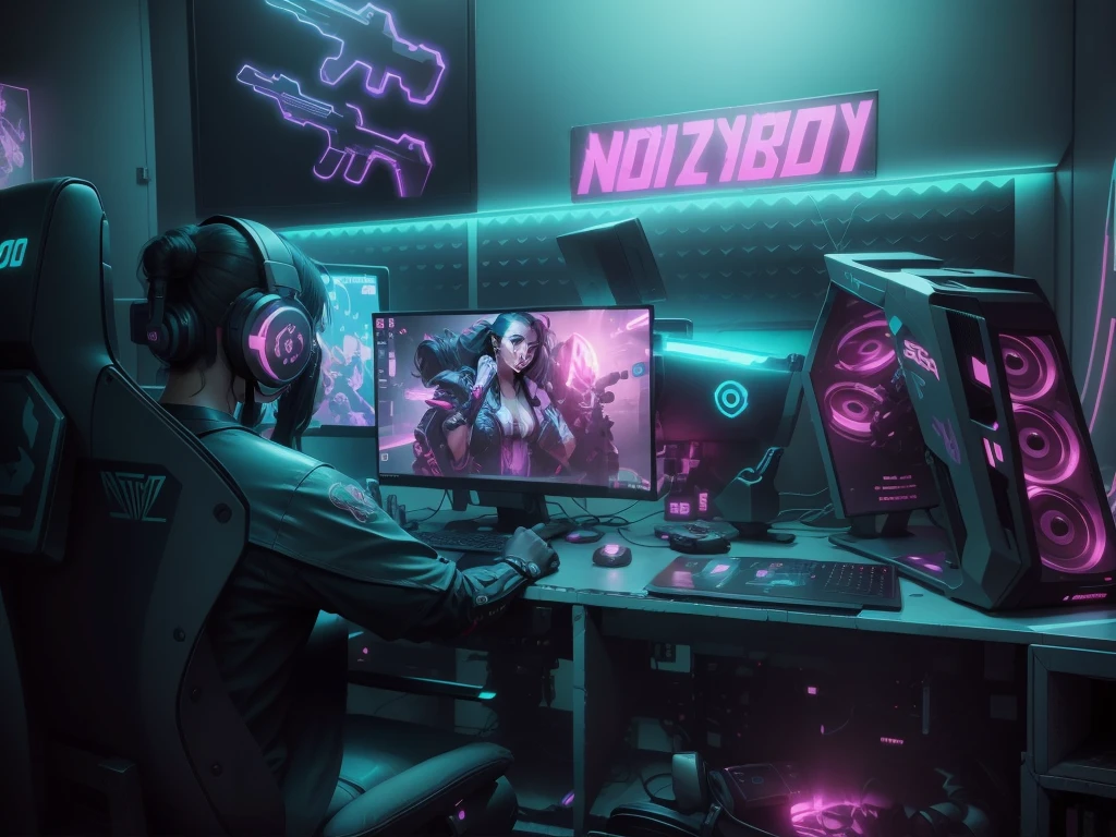 Cyberpunk gaming room