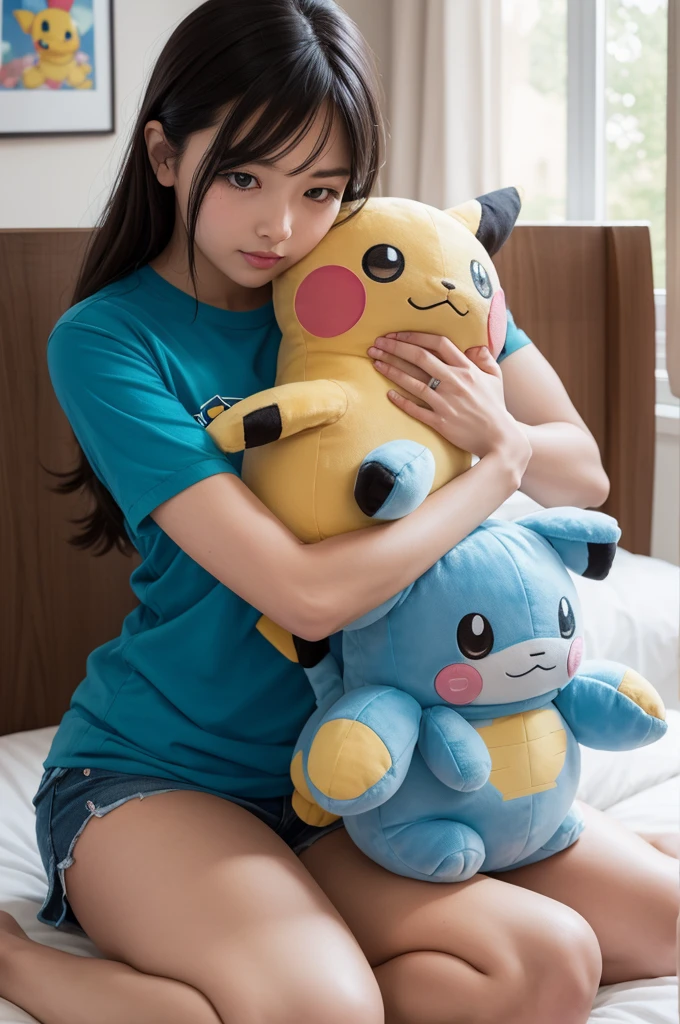 Drawing one with a pokemon plush
