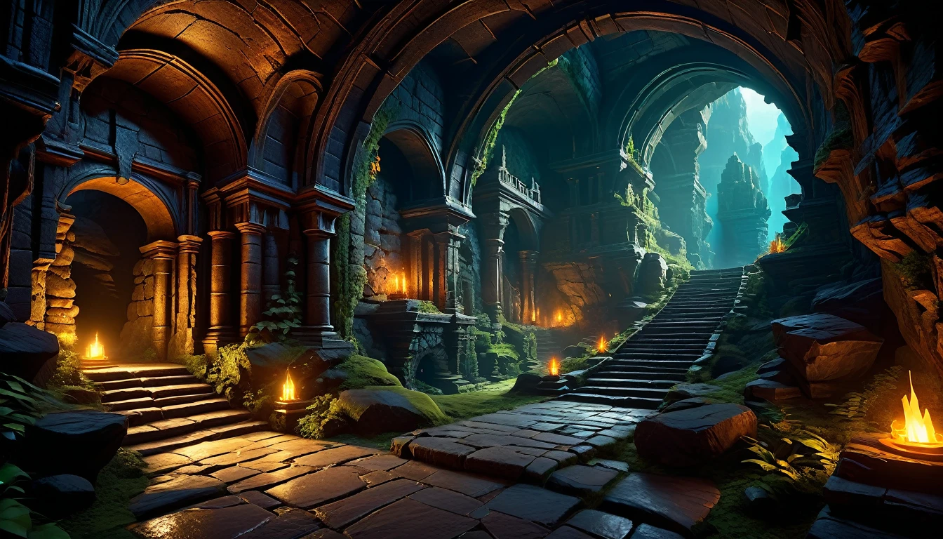 (by Greg Rutkowski: 1.2, dark fantasy), (extremely detailed CG unity 8k wallpaper, masterpiece, best quality, ultra-detailed, HDR:1.2), ((cavern, goblin liar, small tunnel, interior, isolated tunnel, dark tunnel ruin: 1.5, from final dungeon and dragons)), dark interior: 1.5, dark colors, dangerous atmosphere, extremely detailed, intricate, delicate, serene fantasy, dimed lighting, 8k, high quality