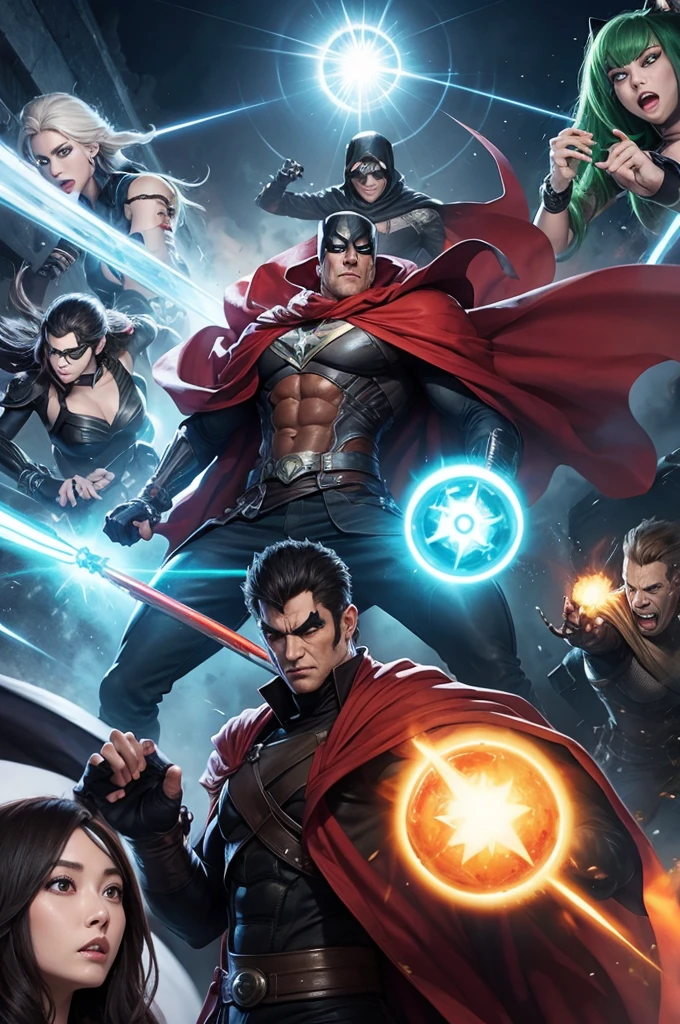 "((best quality)), ultra-detailed, a superheroine anatomy, dynamic poses, perfect lighting and enhanced shadows, anime style, action scene, tight clothing, colored hair, futuristic environment, dark background, intensity in colors, overexposure, high contrast"