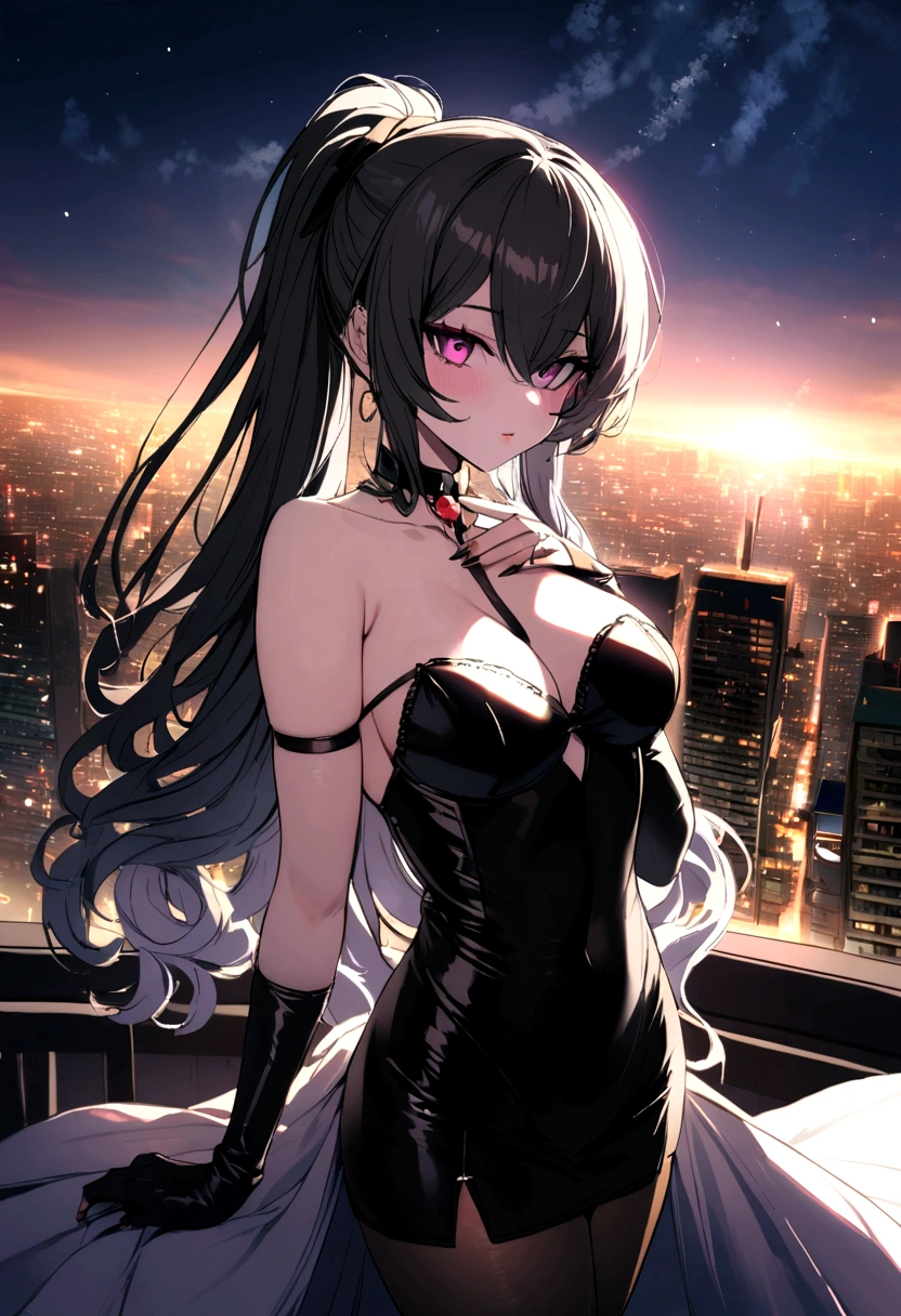 17 year old prostitute mistress in a black tight dress