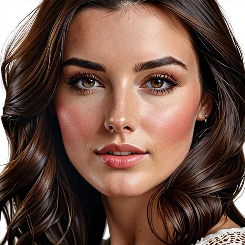 Realistic Brunette Woman